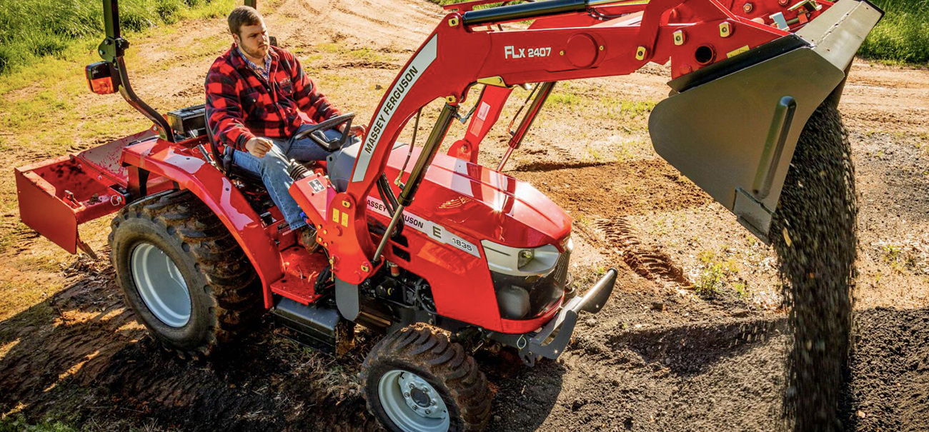 1800e tractor dumping dirt