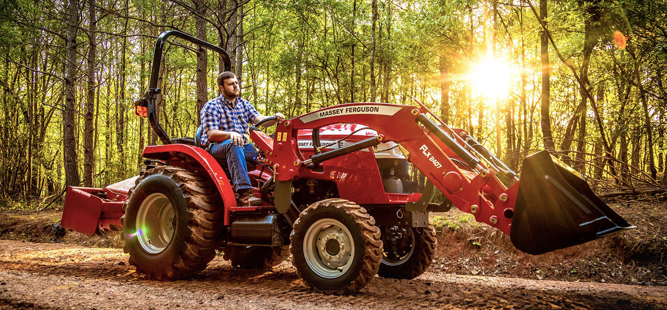 1800e tractor on a dirt path